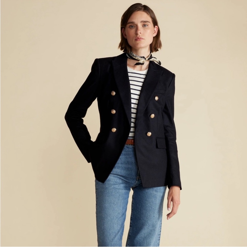 NWT! Amour Vert Tobie Double Breasted Blazer in Dark Navy Blue - XL